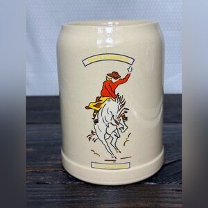 Vintage Gerz West Rodeo Ceramic Stein with Rodeo Rider Graphic